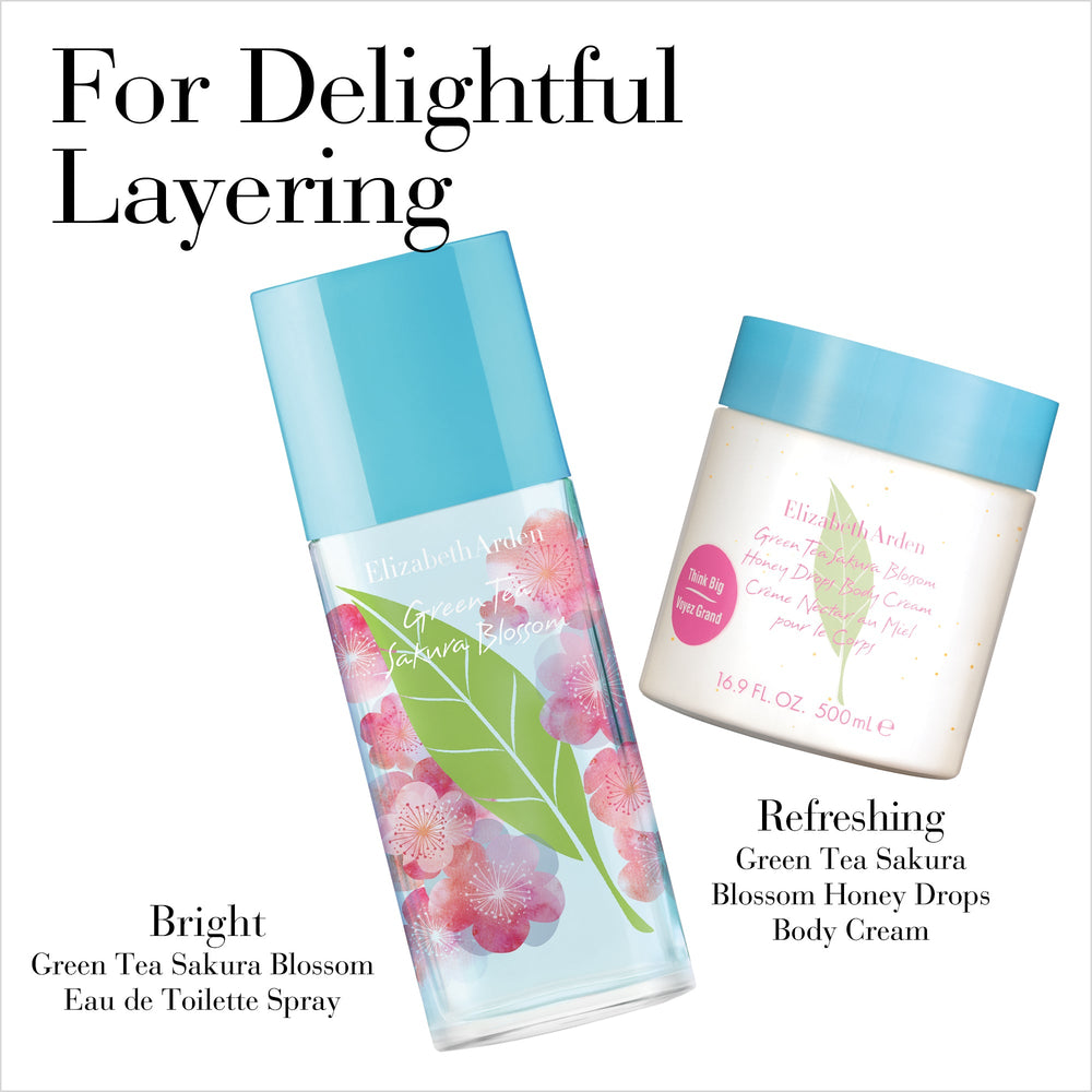 Bright Green Tea Sakura Blossom EDT Spray and Refreshing Green Tea Sakura Blossom Honey Drops Body Cream