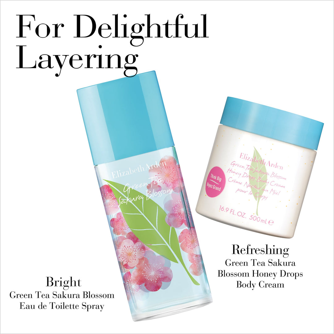 Bright Green Tea Sakura Blossom EDT Spray and Refreshing Green Tea Sakura Blossom Honey Drops Body Cream