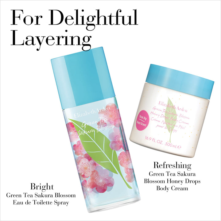 Bright Green Tea Sakura Blossom EDT Spray and Refreshing Green Tea Sakura Blossom Honey Drops Body Cream