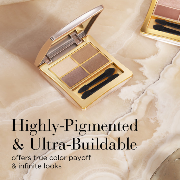 Elizabeth Arden Oh So Neutral Eyeshadow Quad Palette Product Texture (highly pigmented & ultra-buildable)