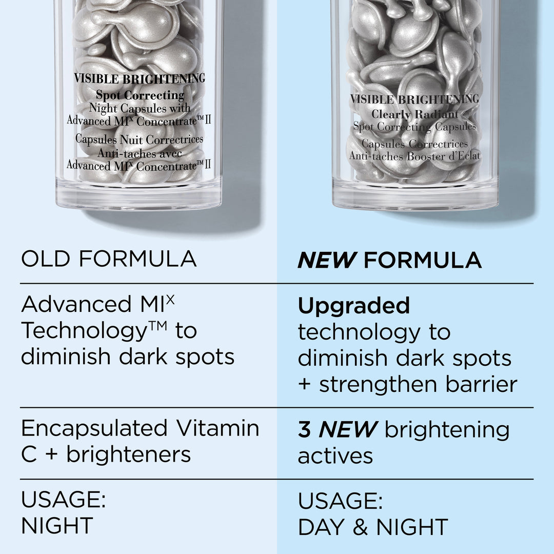 Elizabeth Arden UK Visible Brightening Clearly Radiant Spot Correcting Serum Capsules - old vs new formula benefits