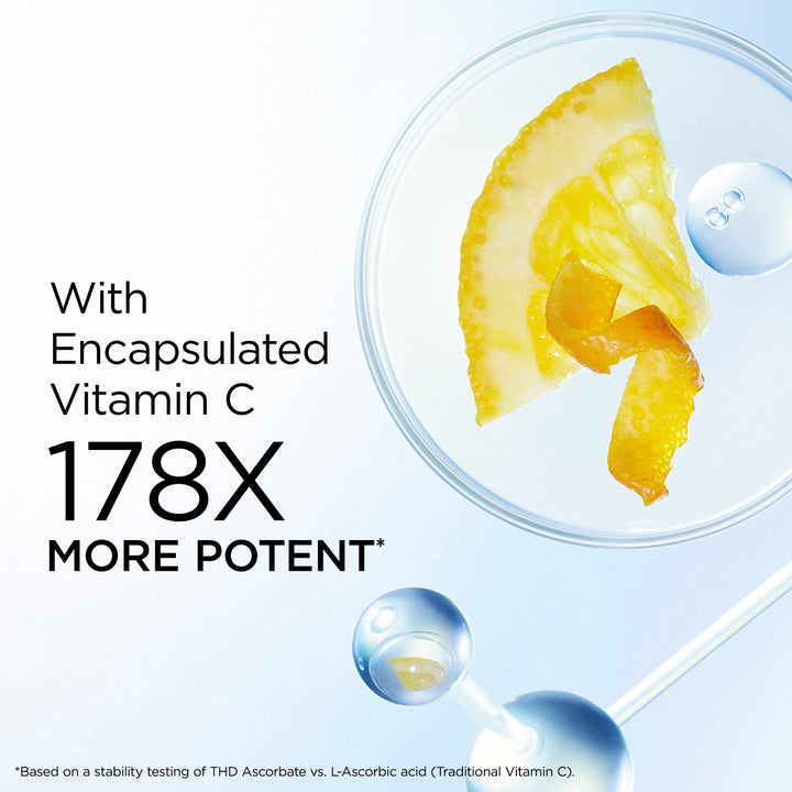 Elizabeth Arden UK Visible Brightening Clearly Radiant Spot Correcting Serum Capsules claims - with encapsulated vitamin C 178x more potent