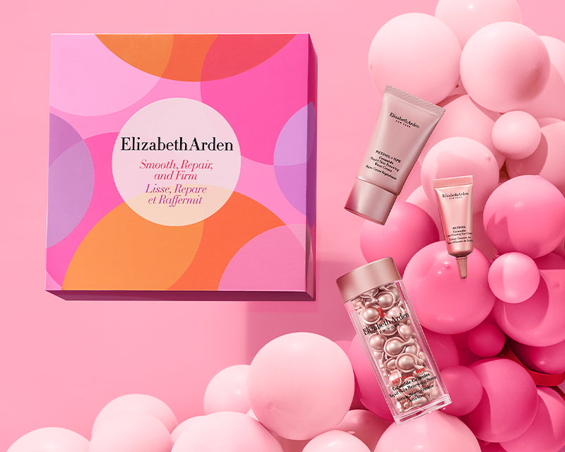 Elizabeth Arden Skincare Gifts banner image featuring Ceramide Plumping Hydration 3-piece gift set