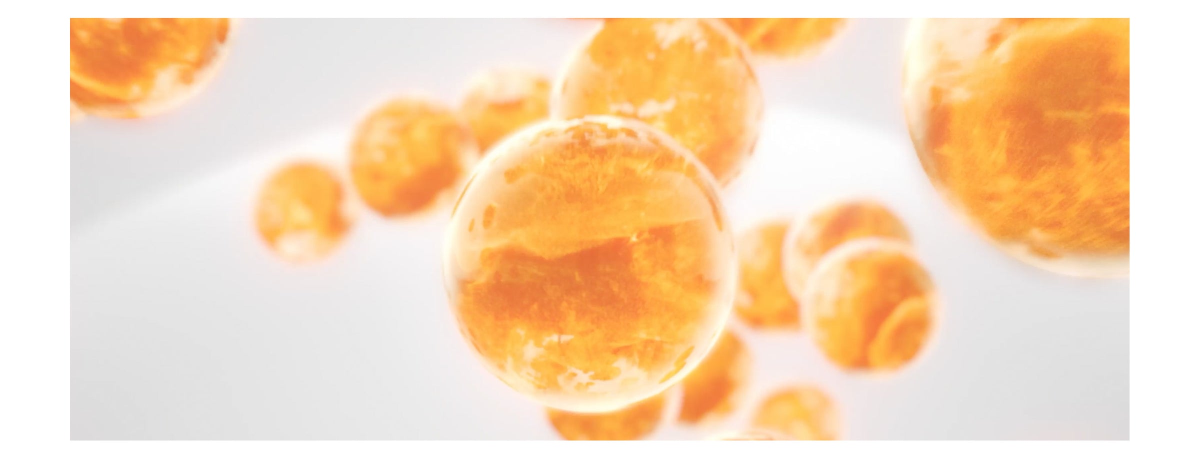 Illustration of orange bubbles on a white background