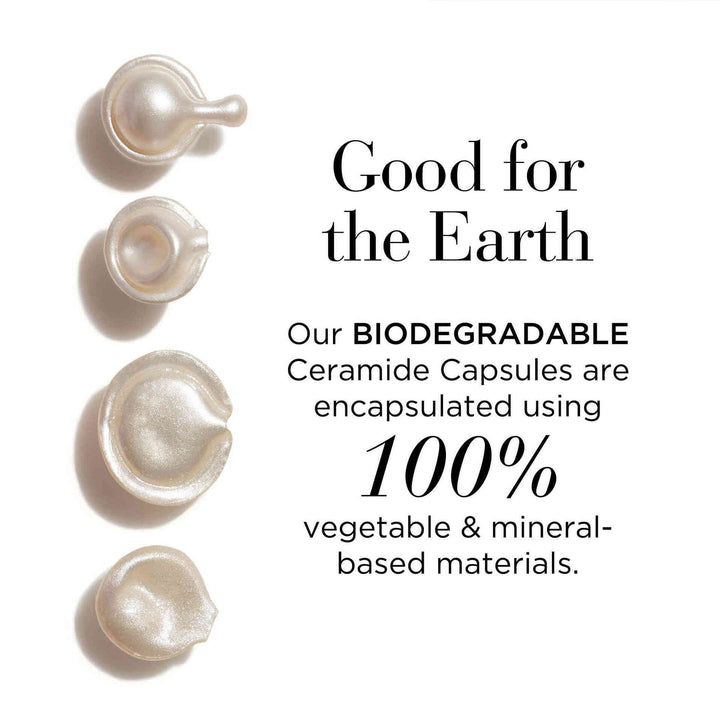 Our biodegradable ceramide capsules are encapsulated using 100% vegetable and mineral-based materials