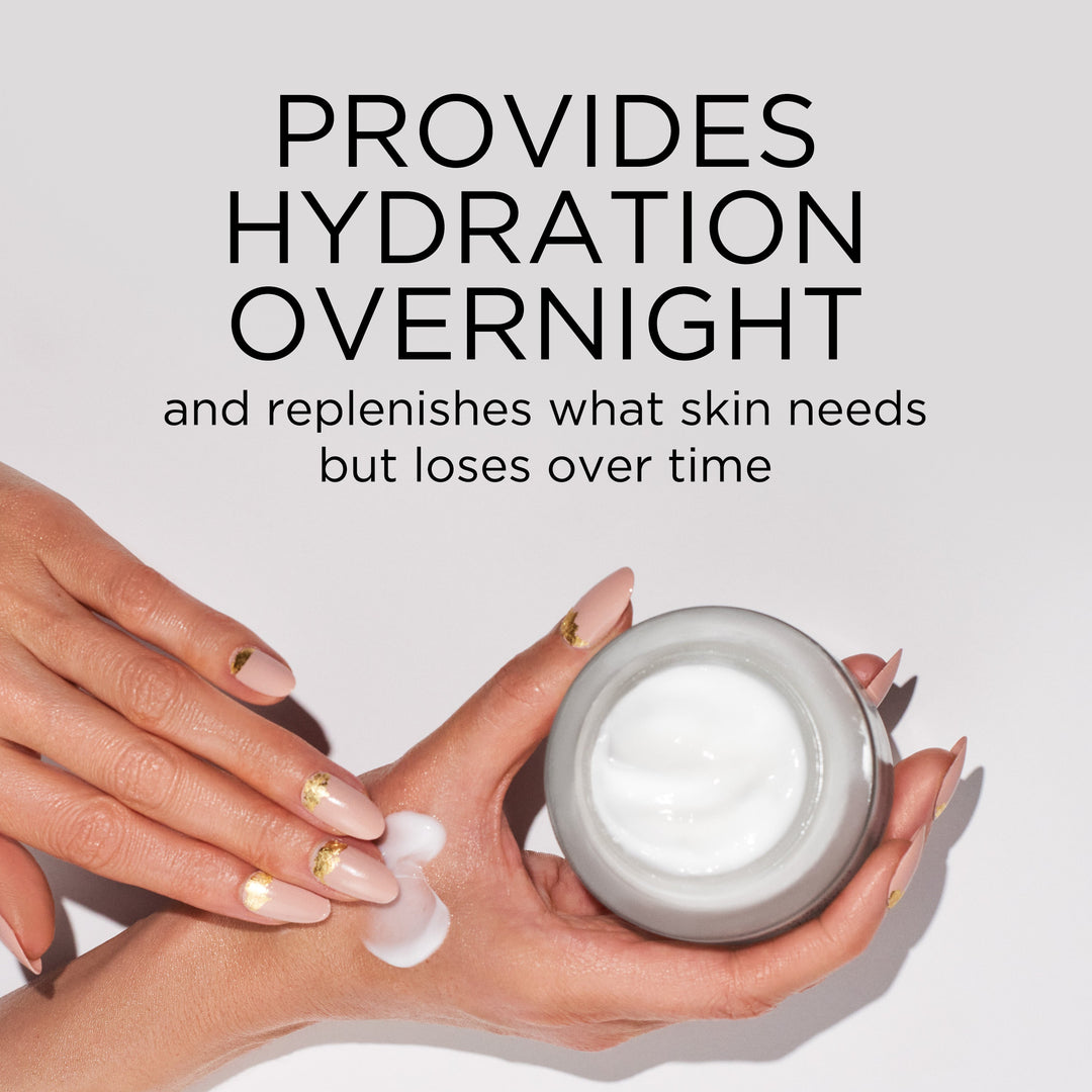 Provides hydration overnight and replenishes what skin needs but loses over time