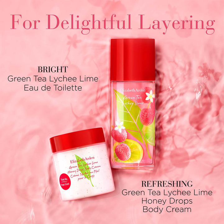 Bright Green Tea Lychee Lime EDT and Refreshing Green Tea Lychee Lime Honey Drops Body Cream