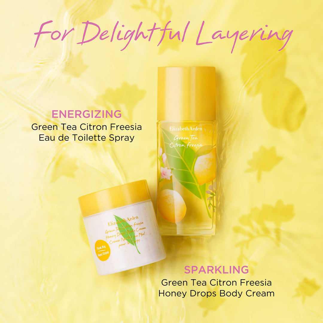 Energizing Green Tea Citron Freesia EDT and Sparkling Green Tea Citron Freesia Honey Drops Body Cream