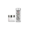 Elizabeth Arden skincare set featuring a white jar of Visedin Difference Peaking Cream with a silver lid, and a tall clear bottle of Silver Brightening Complex with a silver cap, set against a plain white background.