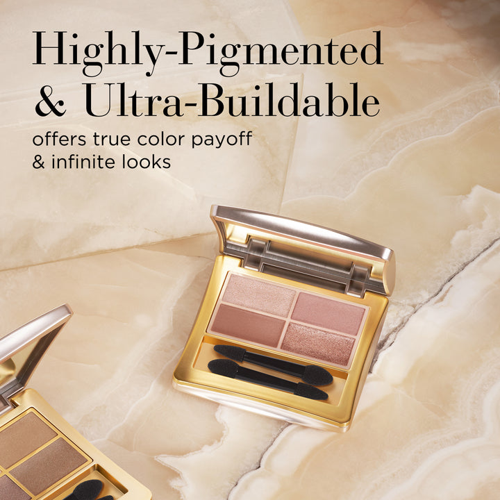 Elizabeth Arden Profoundly Pink Eyeshadow Quad Palette Product Texture (highly pigmented & ultra-buildable)
