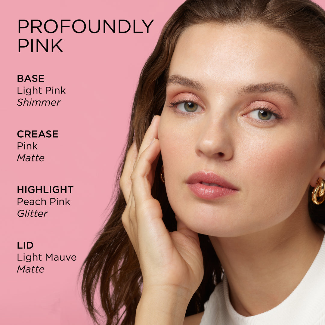 Elizabeth Arden Profoundly Pink Eyeshadow Quad Palette tones & colours on model
