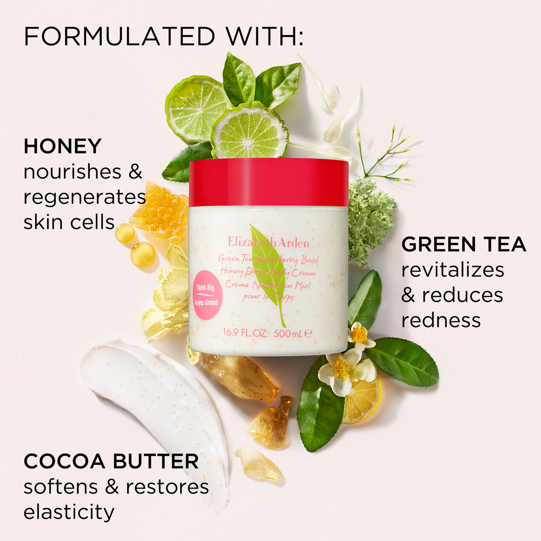Green Tea Strawberry Basil Honey Drops Body Cream