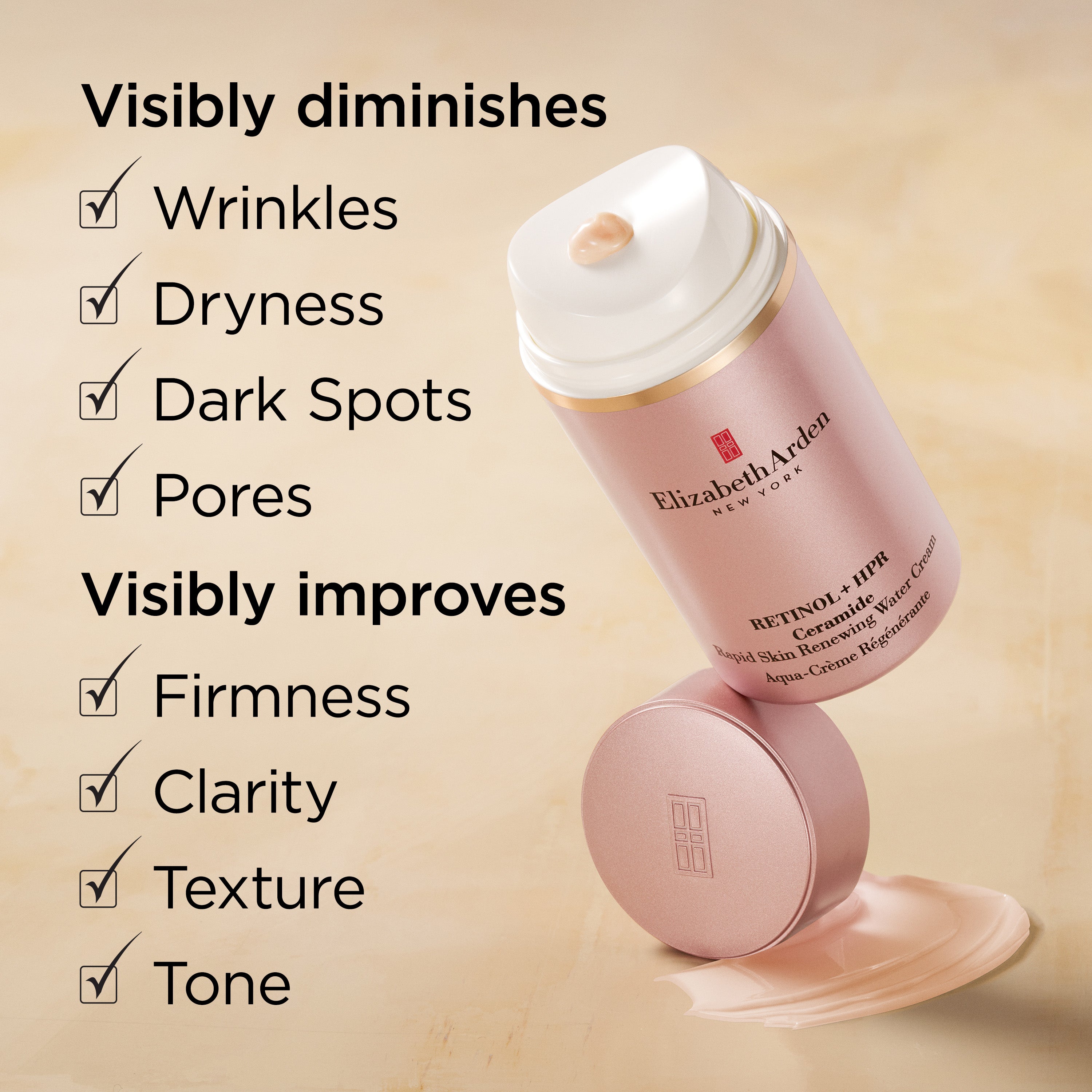 Retinol + HPR Ceramide Rapid Skin-Renewing Water Cream | Elizabeth