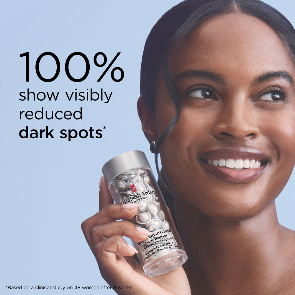 Elizabeth Arden UK Visible Brightening Clearly Radiant Spot Correcting Serum Capsules benefits - 100% show visibly reduced dark spots