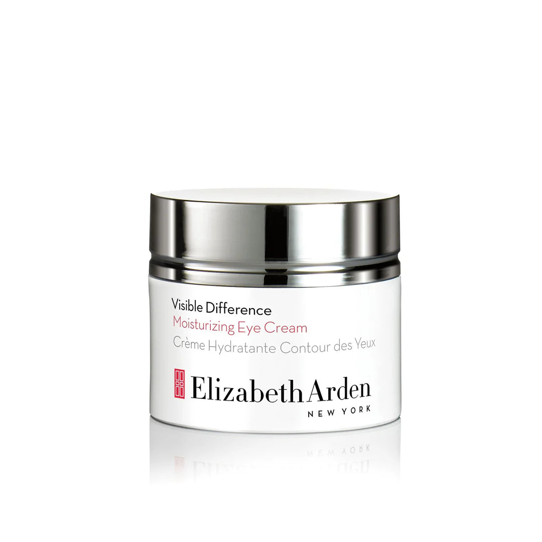 Elizabeth Arden eye cream jar on a white background