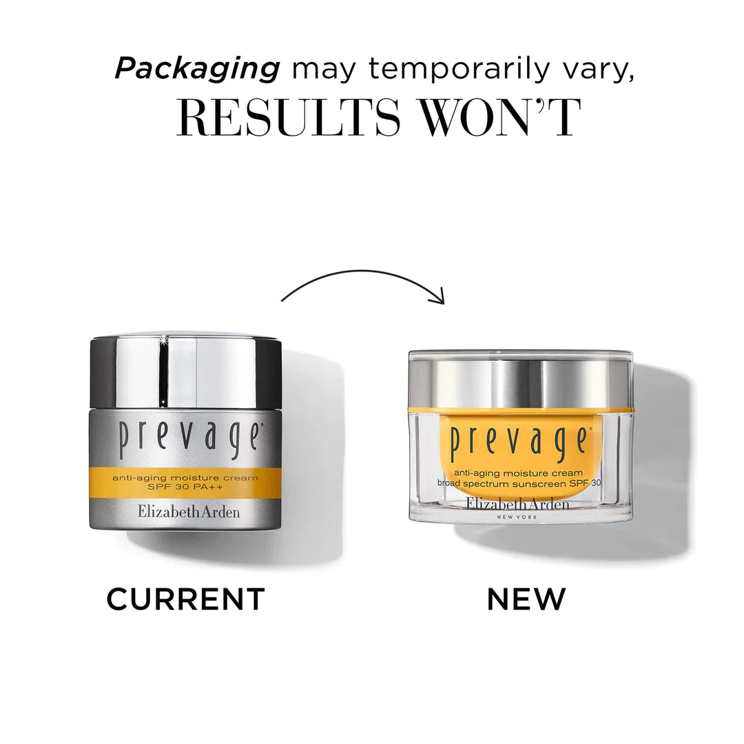 PREVAGE® Anti-Ageing Moisture Cream Current vs. New Packaging
