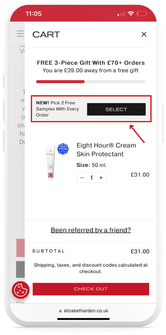 Elizabeth Arden UK How To Get Free Samples Step 2: Click 7 Choose Your Sample Products